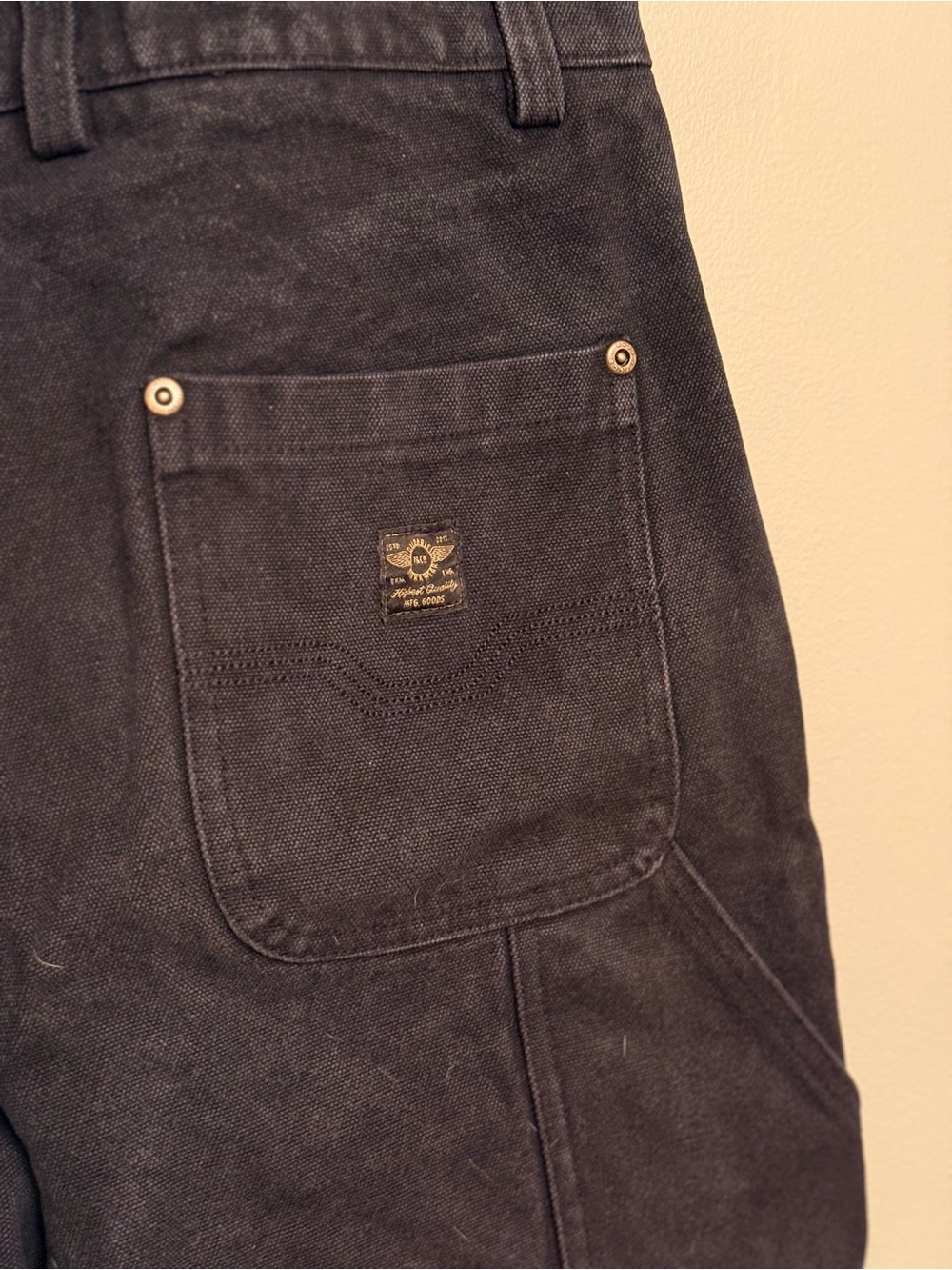 P&Co Black Cotton Canvas Double-Front Workwear Carpenter Pants W30 L30 - Picture 10 of 16